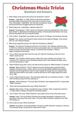 christmas music trivia questions and answers: How does the genre of Christmas music evolve over time?